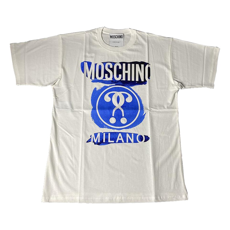 香港直邮 Moschino莫斯奇诺 男女同款双问号白色T恤女士