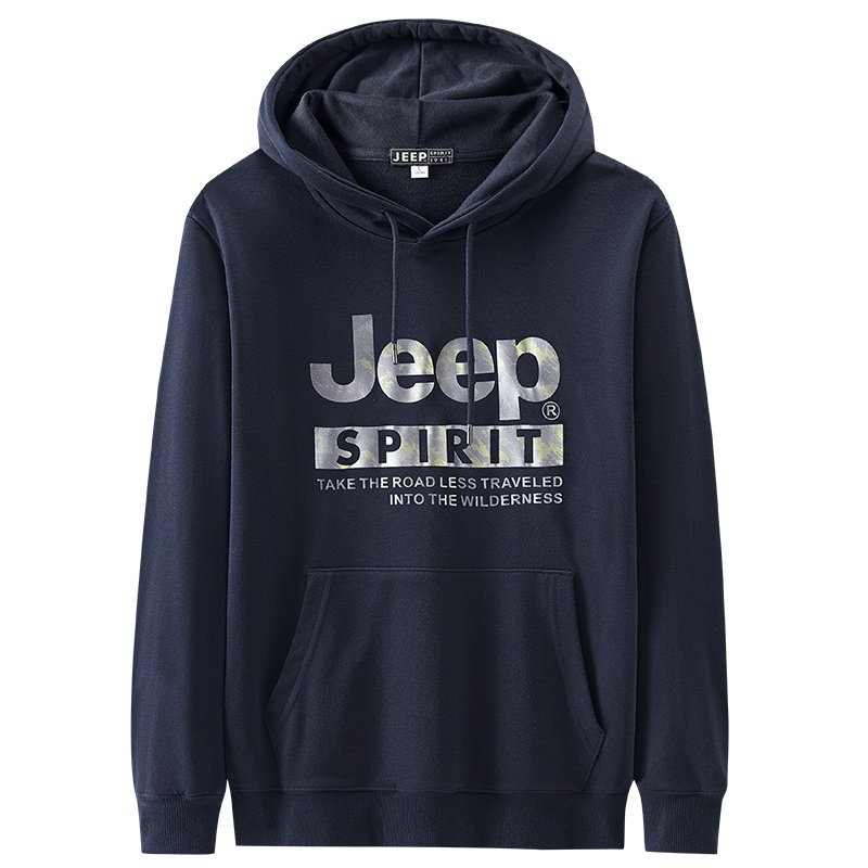 JEEP SPIRIT吉普卫衣男2021秋季新款宽松连帽卫衣韩版百搭套头印花学生上衣