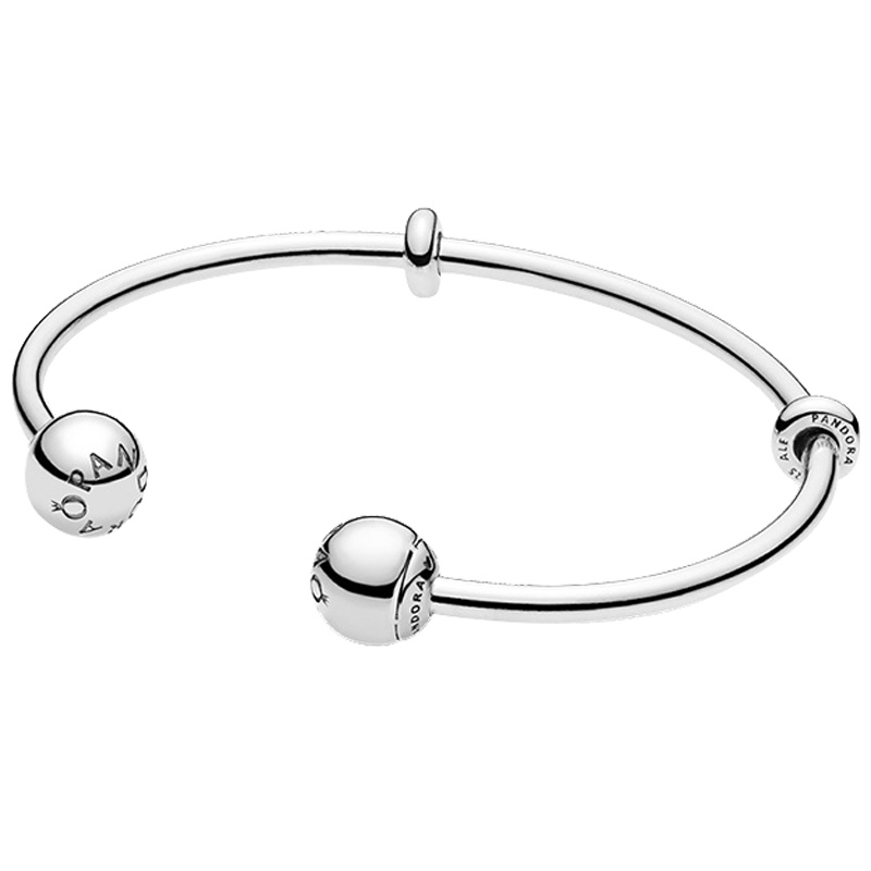 PANDORA潘多拉 经典复古Moments心形扣基础链 925银 手链 女士-590719