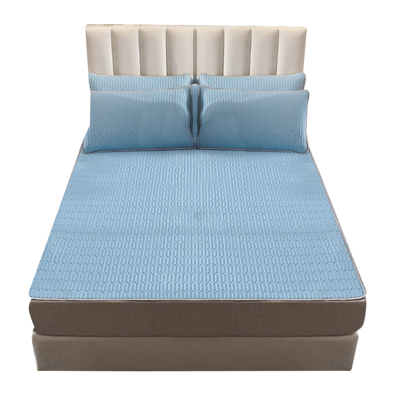 泰念(Tai nian) 2020新款简约风纯色夏款凉感丝乳胶凉席件套单/双人天然乳胶凉席/凉枕套件