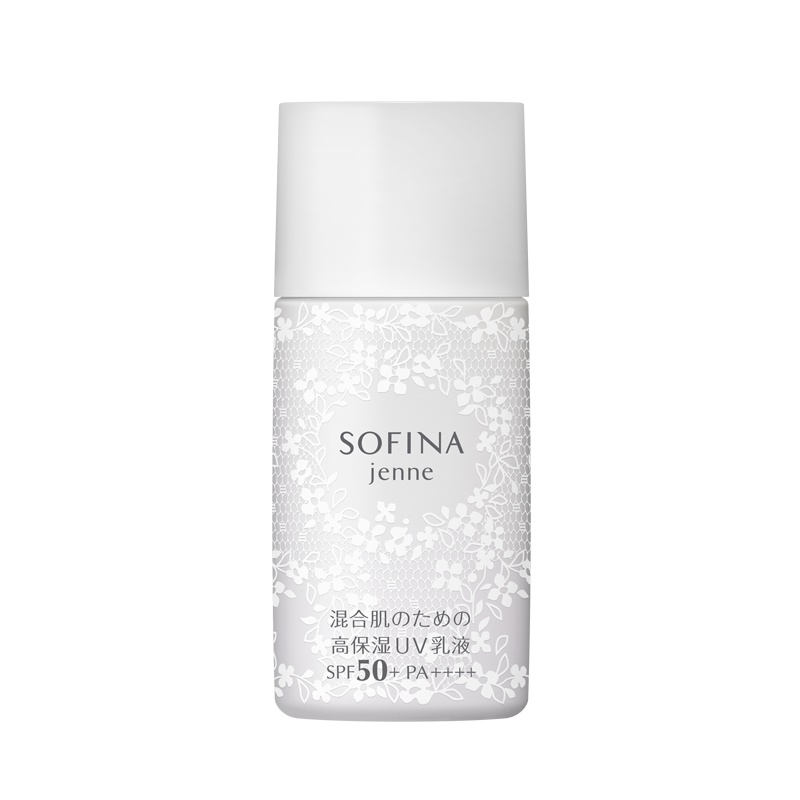 苏菲娜(Sofina)透美颜饱水控油双效日间倍护防护乳液（混合肌适用）SPF50保湿清爽控油防晒/隔离霜30ml日版