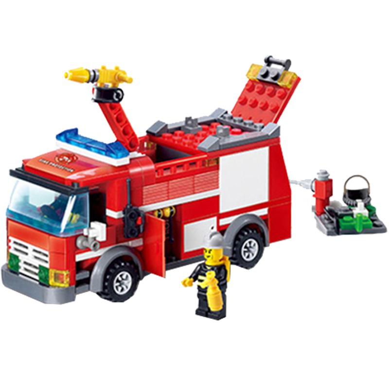 开智8054消防系列 兼容乐高拼插拼装积木 消防喷水车6岁以上儿童塑料益智玩具200-299块