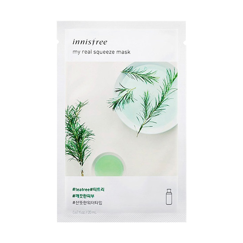 [打造水润肌肤]Innisfree 悦诗风吟 真萃鲜润 保湿补水 茶树面膜 20ml/片 提亮肤色