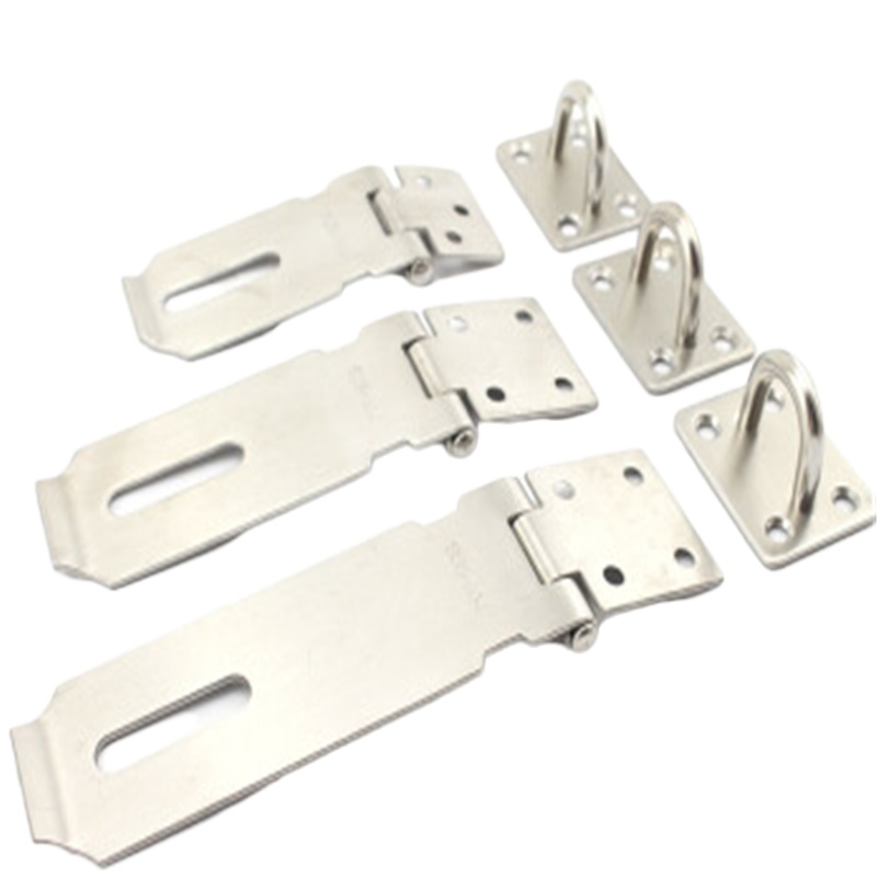 304不锈钢插销锁牌门鼻子防盗挂锁扣木门搭扣锁片挂锁牌 插销 4寸