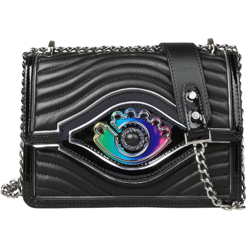 【点睛之笔系列】女款幻彩大眼睛牛皮链条包单肩包女斜挎包C6373