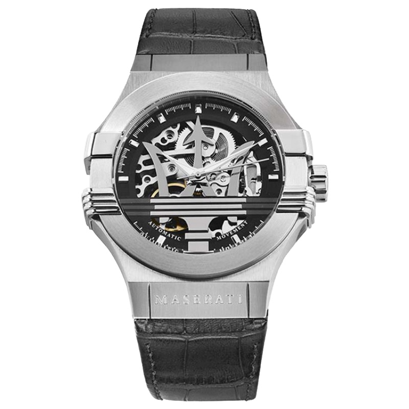 玛莎拉蒂Maserati自动机械手表Potenza系列男士休闲腕表防水镂空皮带R8821108001