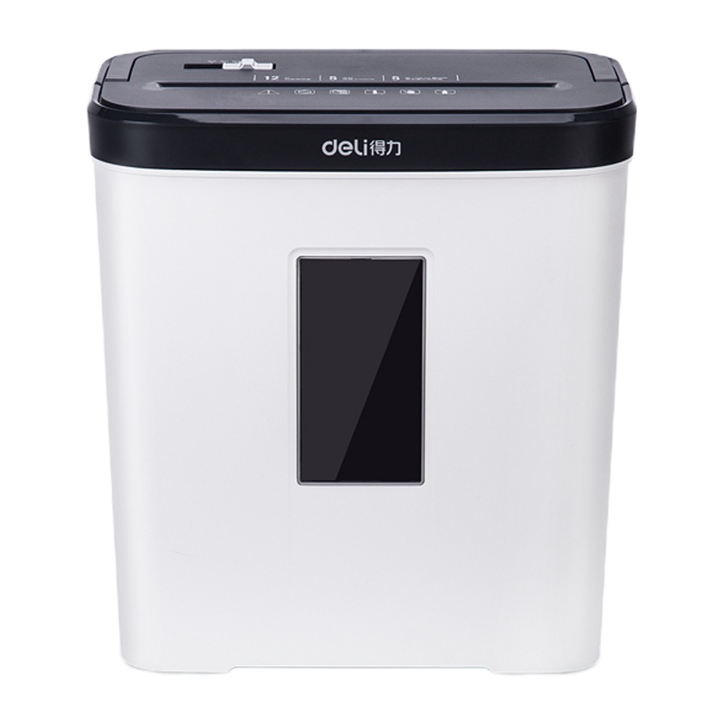 得力(deli)9939 办公家用 静音碎纸机 大功率 4级保密 颗粒迷你粉碎机 白色