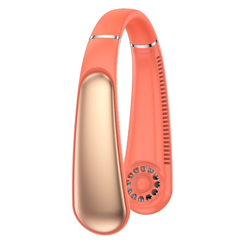 摩米士MOMAX迷你挂脖风扇随身便携式小风扇头戴式挂颈懒人静音小型手持大风力充电风扇凉爽不卷发不掉妆 粉色