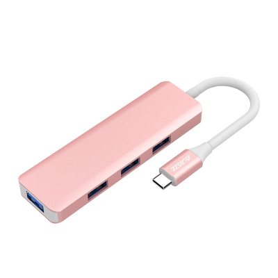 黑爵(AJAZZ)AT101P粉色Typec拓展坞通用电脑苹果笔记本USB3.0分线器HDMI转接口转换器PD充电拓展坞