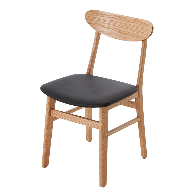 梦商 北欧实木椅 家用餐厅椅 原木靠背餐椅 网红椅 咖啡奶茶店椅 薯片椅子