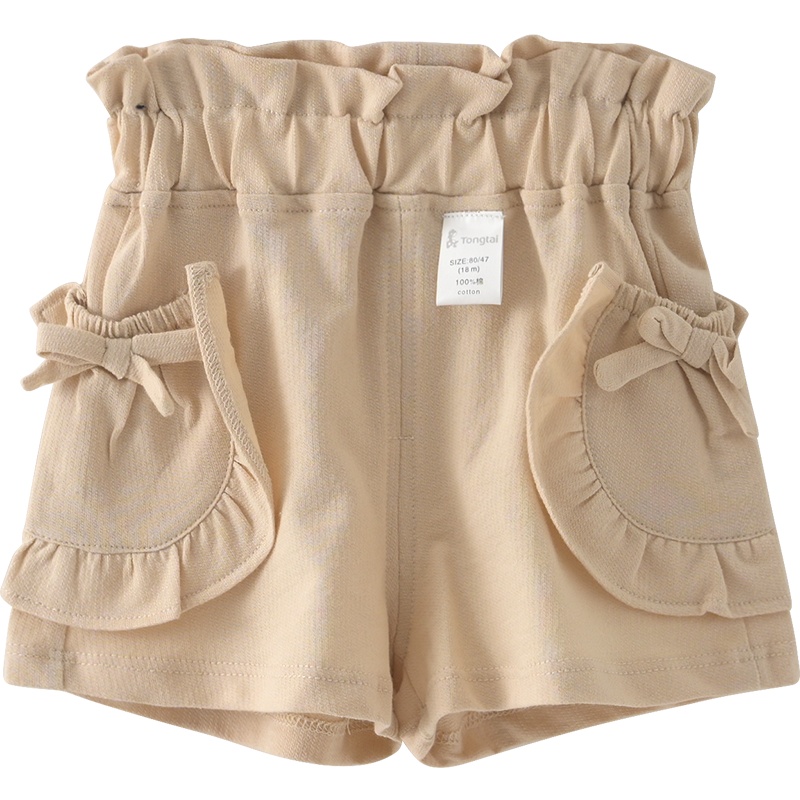 童泰(TONGTAI)夏季新款婴儿裤子1-4岁女宝宝女童外出时尚纯棉潮萌淑女短裤儿童裤子