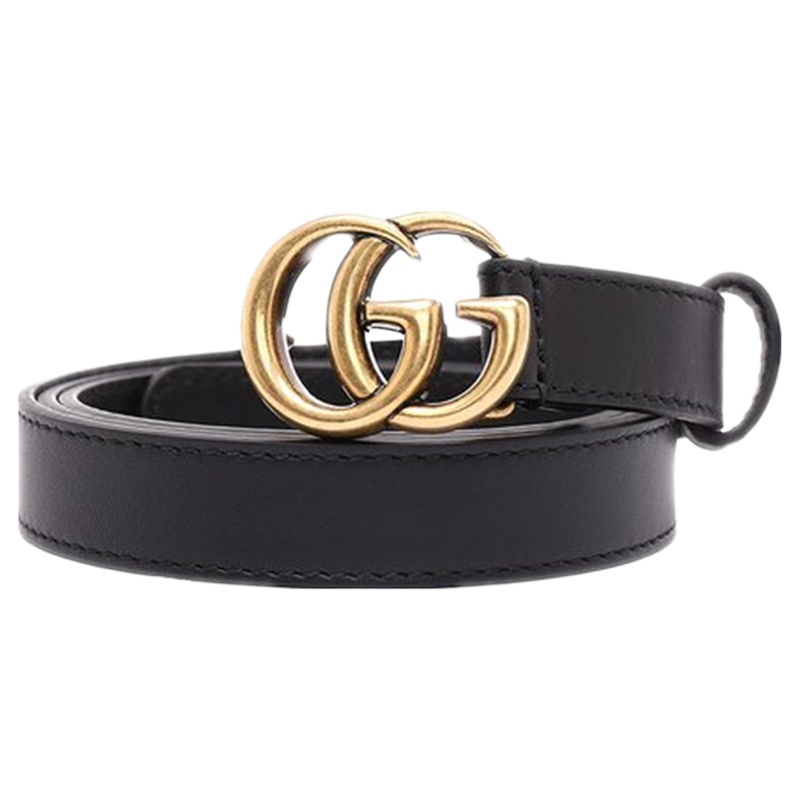 【宋祖儿同款】GUCCI 古驰 女士黑色双G带扣皮革腰带 409417-AP00T-1000 黑色80CM