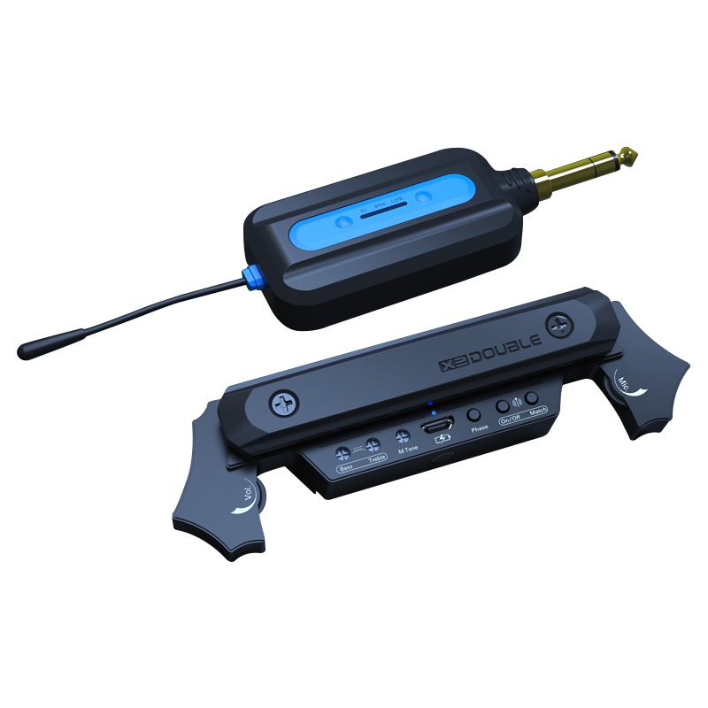 DOUBLE X2拾音器无线连接免开孔带打板舞台演出民谣木吉他拾音器 乐器配件