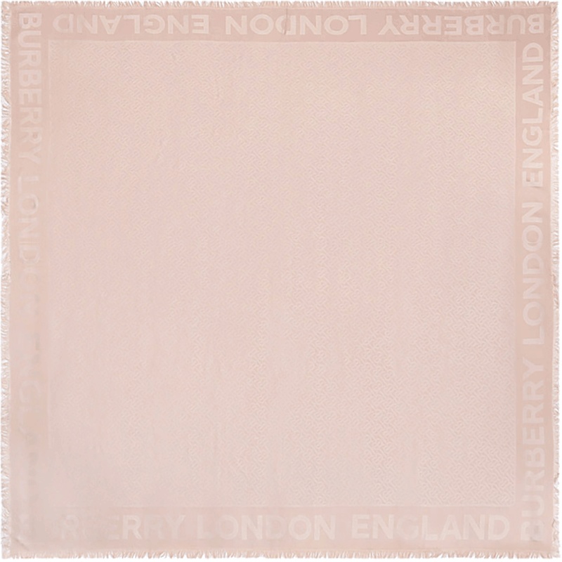 BURBERRY 博柏利 女款提花桑蚕丝/羊毛大号方巾围巾