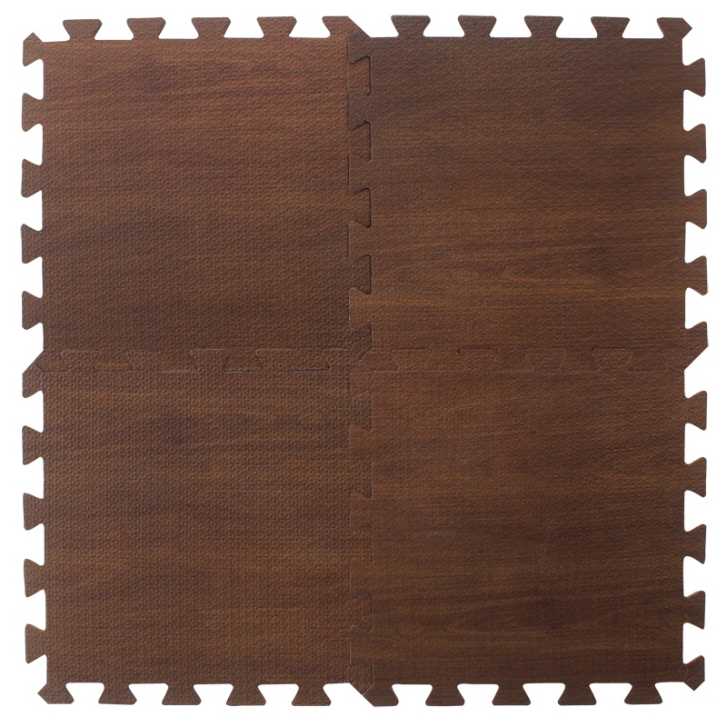 明德泡沫地垫仿木纹PE拼接地板垫子客厅地垫儿童游戏爬行垫垫 深色木纹60*1cm(4片/包)3个月以上