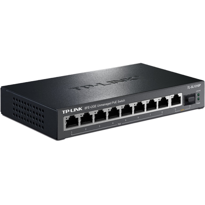 TP-LINK SL1210P 8口百兆POE 交换机 1千兆口+1千兆光纤口
