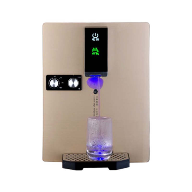 妖怪管线机壁挂式速热冷热型家用超薄智能无胆制冰饮水机即热式开水机 香槟金机械版 温热