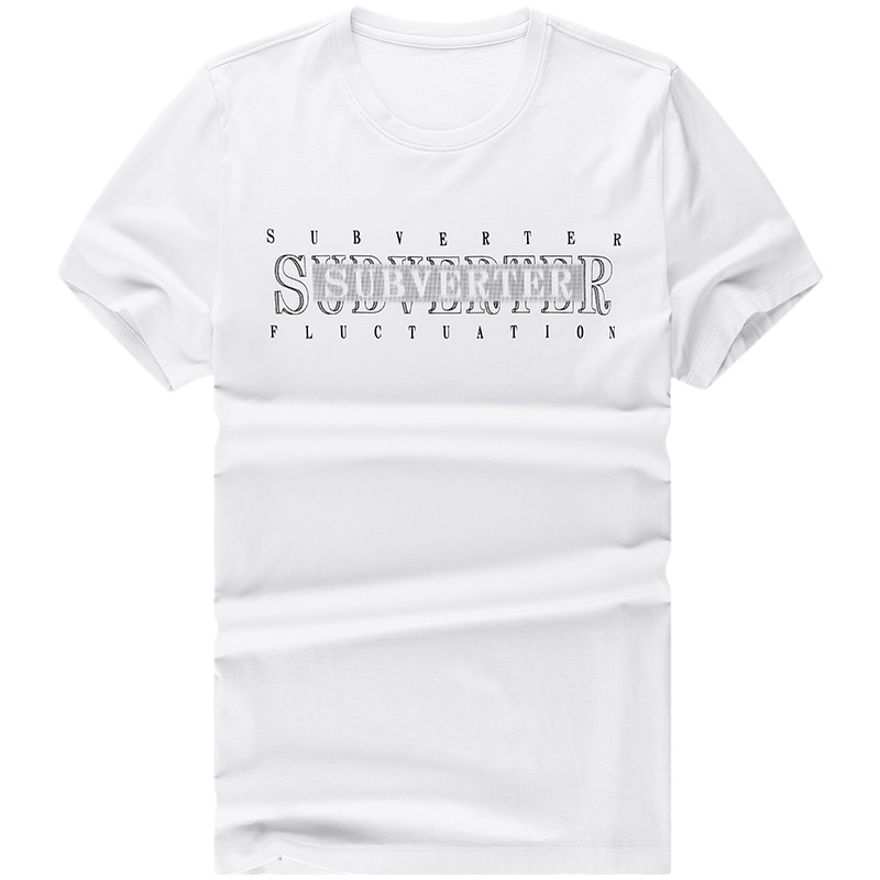 布先生短袖 男士字母印花纯棉短t恤 圆领休闲夏装上衣AT10116