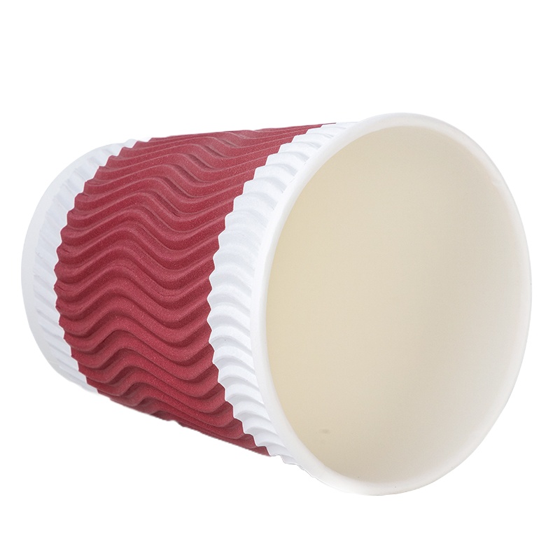 得力 19206纸杯一次性隔热加厚牛皮纸防烫双层纸杯奶茶杯热饮 5袋