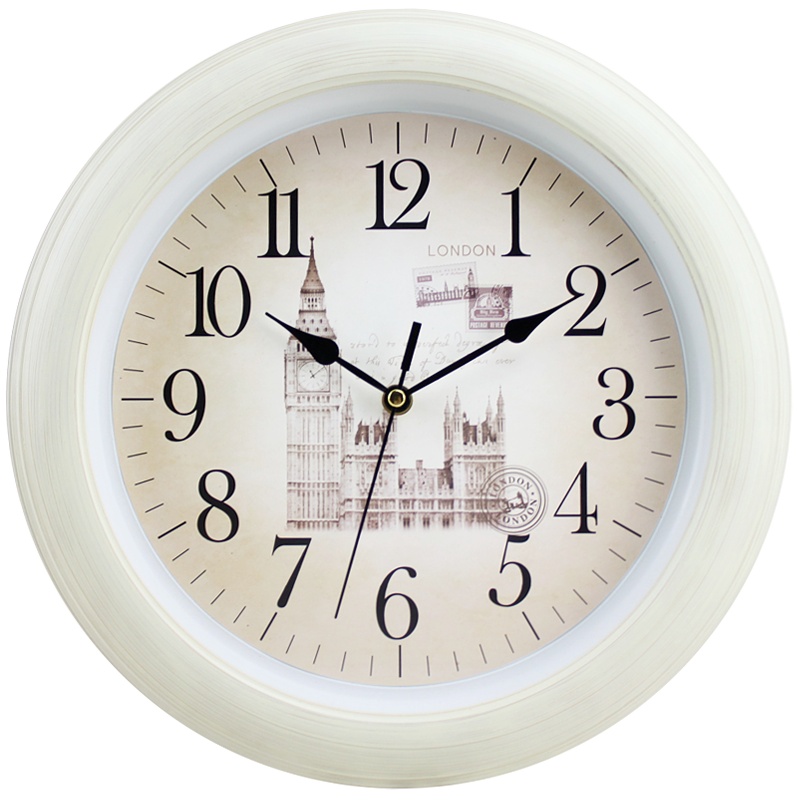 北极星(POLARIS) 欧式创意时尚静音挂钟现代客厅卧室田园简约石英钟表圆形大气石英挂表书房墙壁钟