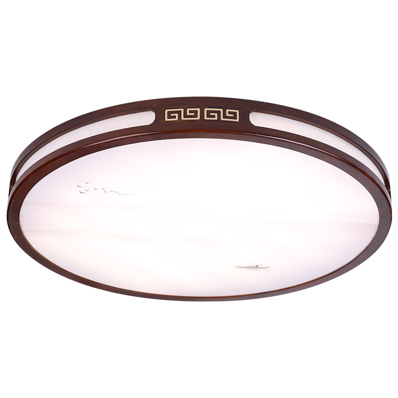 华阁 中式吸顶灯客厅灯实木中国风圆形LED调光仿古餐厅卧室茶室灯具8860 W