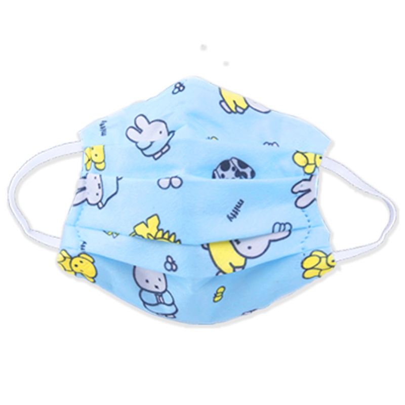 Orkan防颗粒物R7090熔喷布KN90儿童专用款幼儿园学生上学卡通防飞沫防霾细菌50只装活性印染泡泡纱口罩蓝3-6岁