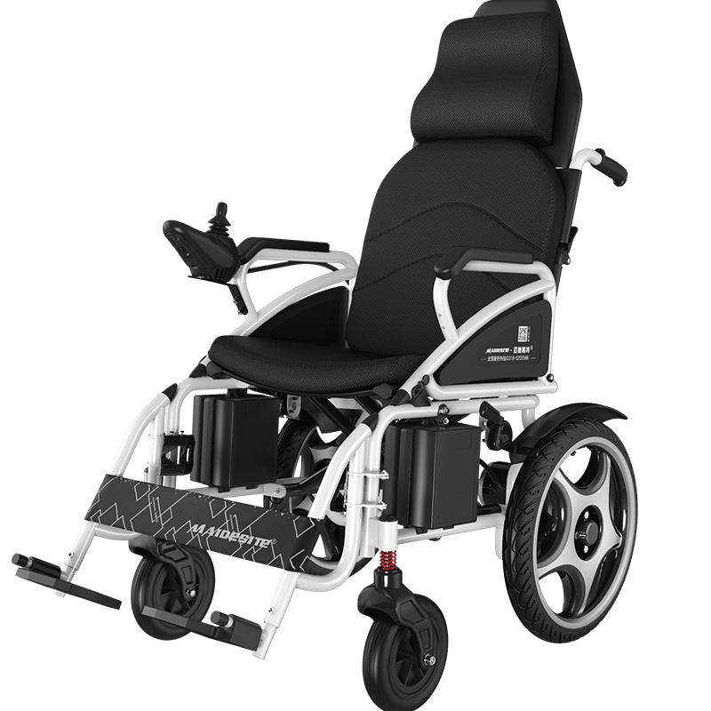 迈德斯特(MAIDESITE)电动轮椅801高靠背锂电池 老年人残疾人折叠轻便代步车 手动电动切换助行车