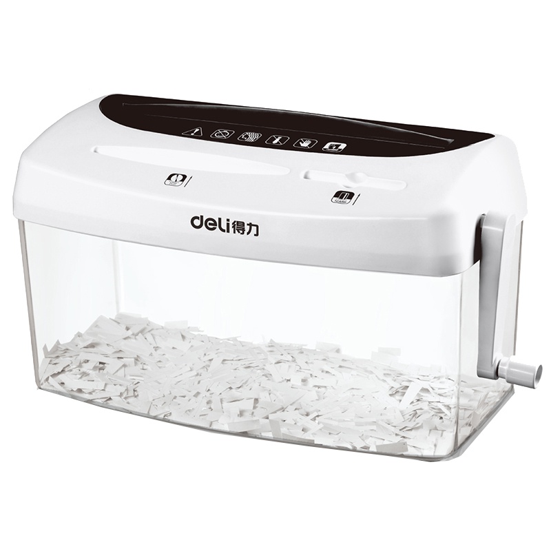 得力deli9935碎纸机 办公小型迷你手摇家用手动文件粉碎机 手摇式