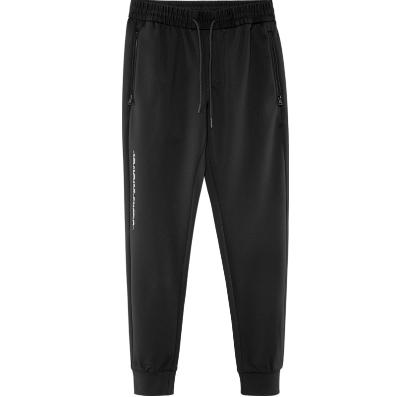 黑鲸腰间抽绳休闲裤秋季男装运动风束脚裤男CKCAJ38090A