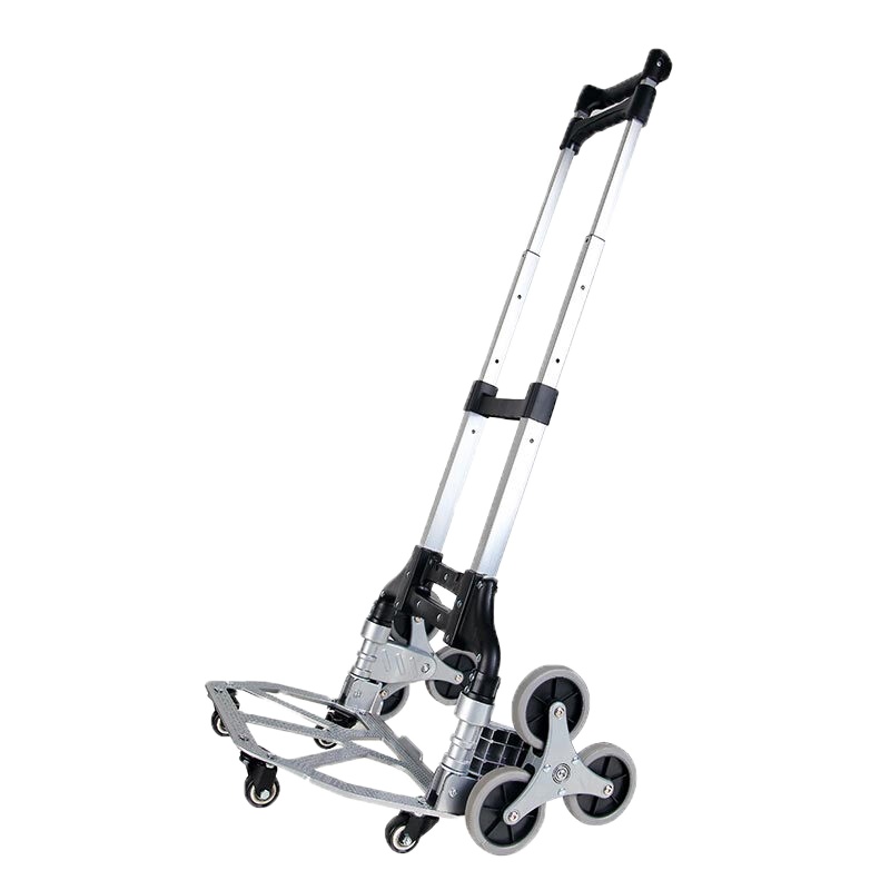 新越昌晖爬楼车铝合金购物车拉杆车便携折叠行李车小推车手拉车手推车搬运车[带四小轮]承重约150斤PL025