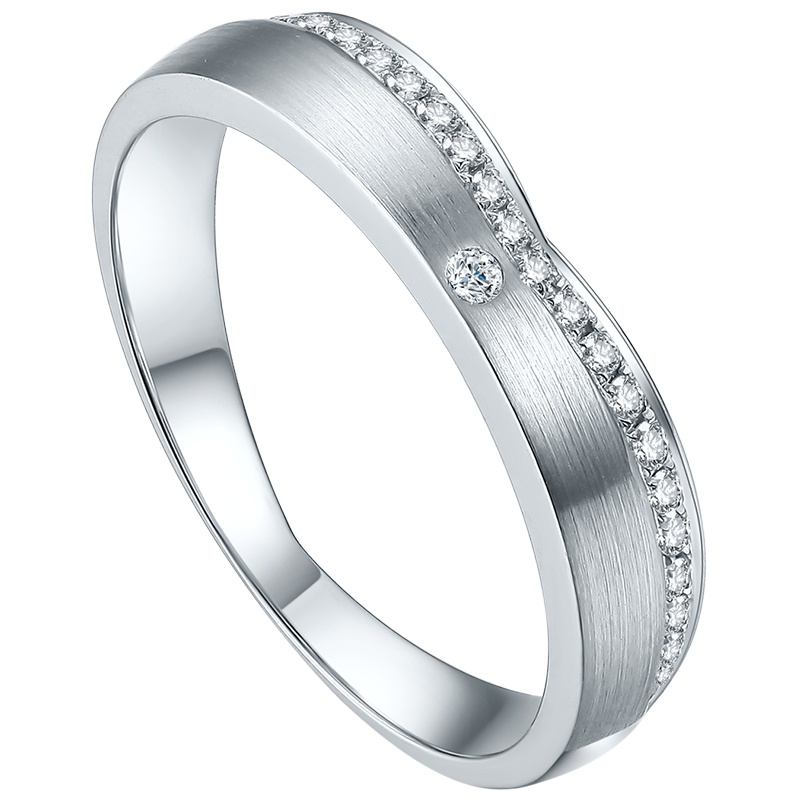 周六福 珠宝18K金情侣钻石戒指女士款钻石戒指 WP