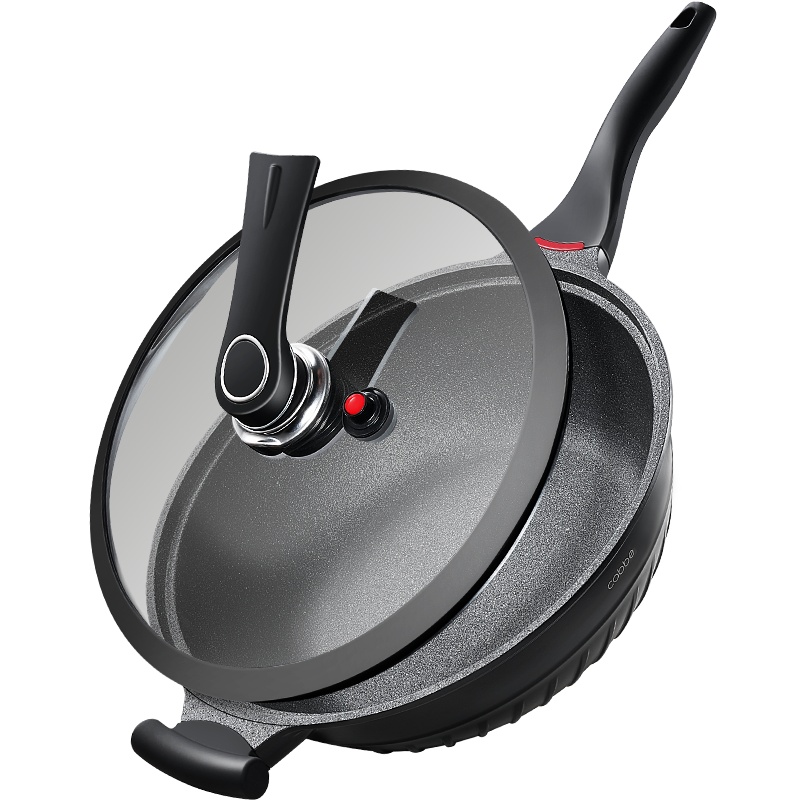 卡贝麦饭石不粘锅煎煮一体锅炒菜电磁炉煤气灶燃气灶适用炒锅家用