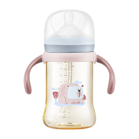 babycare婴儿奶瓶ppsu耐摔新生儿宽口径宝宝硅胶吸管奶瓶防胀气 海雾蓝 300ml