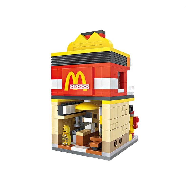 LOZ/俐智小颗粒积木迷你街景益智拼插儿童玩具拼装模型男女孩汉堡店1607