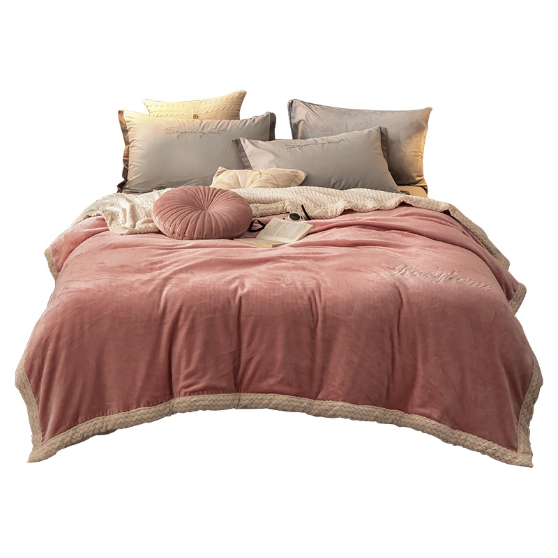 南极人(NanJiren)家纺 双层毛毯被子加厚午休盖毯贝贝绒牛奶绒床单珊瑚绒保暖毯子