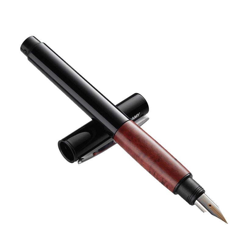 凌美(LAMY)钢笔墨水笔优雅系列石楠根木手握14K金笔F尖