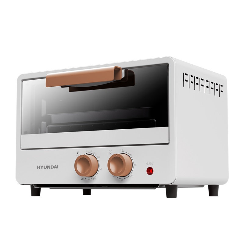 Hyundai智能电烤箱多功能家用烘焙箱迷你易操作小型台式复古烤箱