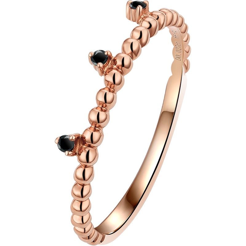 MONOLOGUE独白MIX系列9k金彩金黑钻石戒指 钻戒MA648