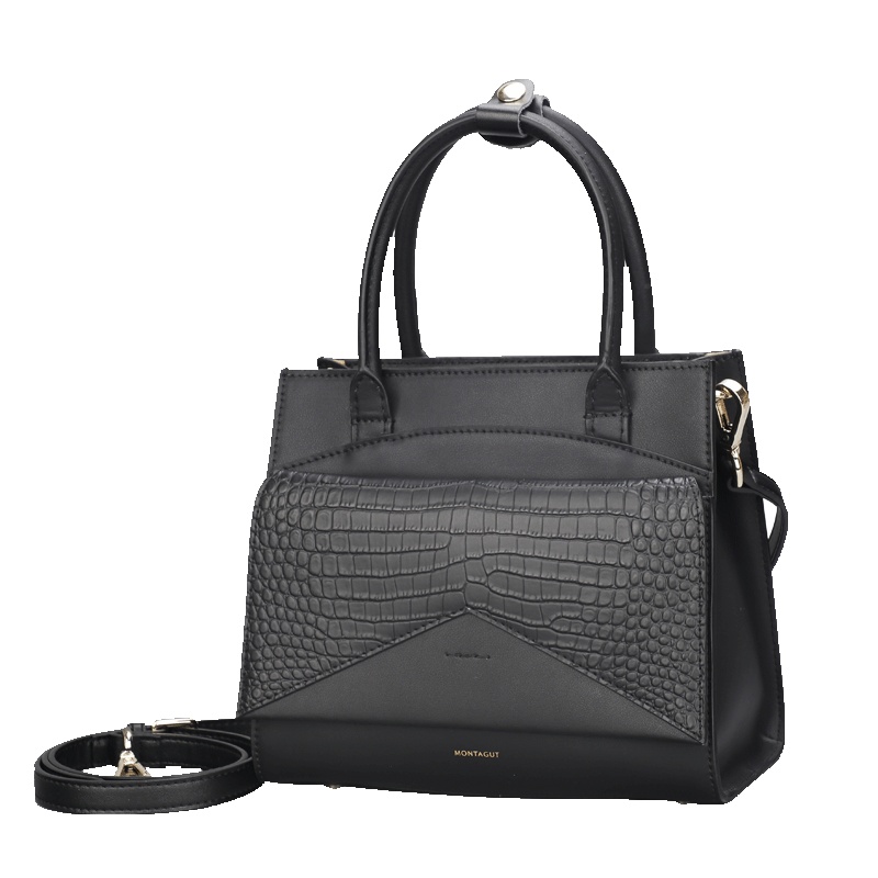 梦特娇女包新款简约大气时尚鳄鱼纹 气质手提包女 真皮时尚牛皮公文包女 通勤女包
