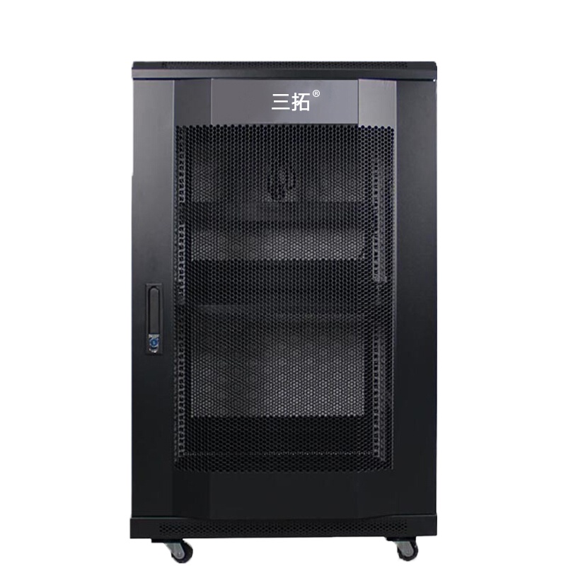 三拓 机柜1米高600宽600深18u 监控弱电交换机网络服务器19英寸机柜20U加厚 ST.6620
