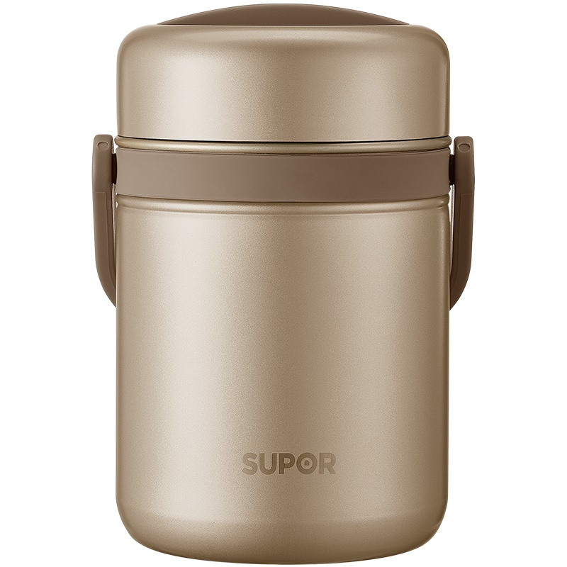 苏泊尔(SUPOR)高汤宝系列保温提锅 三层分格304不锈钢 儿童学生保温桶饭盒便当 KF15A7香槟金