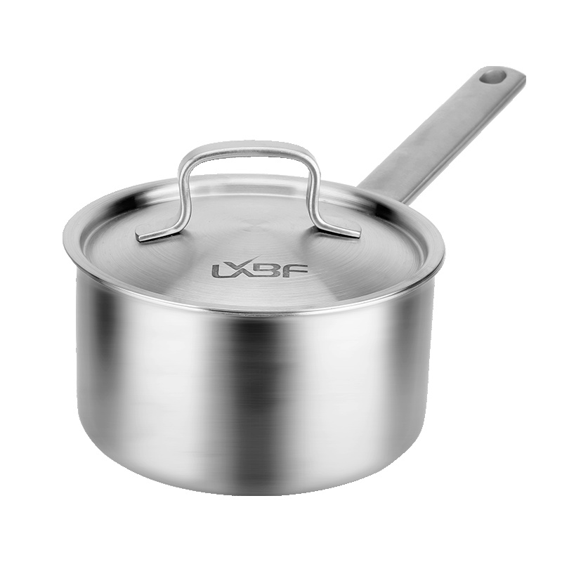 龙兴宝富(LXBF) 16cm三层钢单柄奶锅LX-3NG16M 304食品级不锈钢小汤锅炖锅 保温更持久