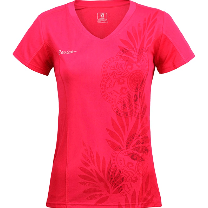 圣弗莱(sevlae)夏季速干短袖女式V领功能T恤透气排汗快干上衣9322846091