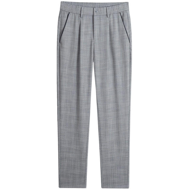 千纸鹤男装休闲裤2020春季新款时尚休闲格子提花九分裤子男70316