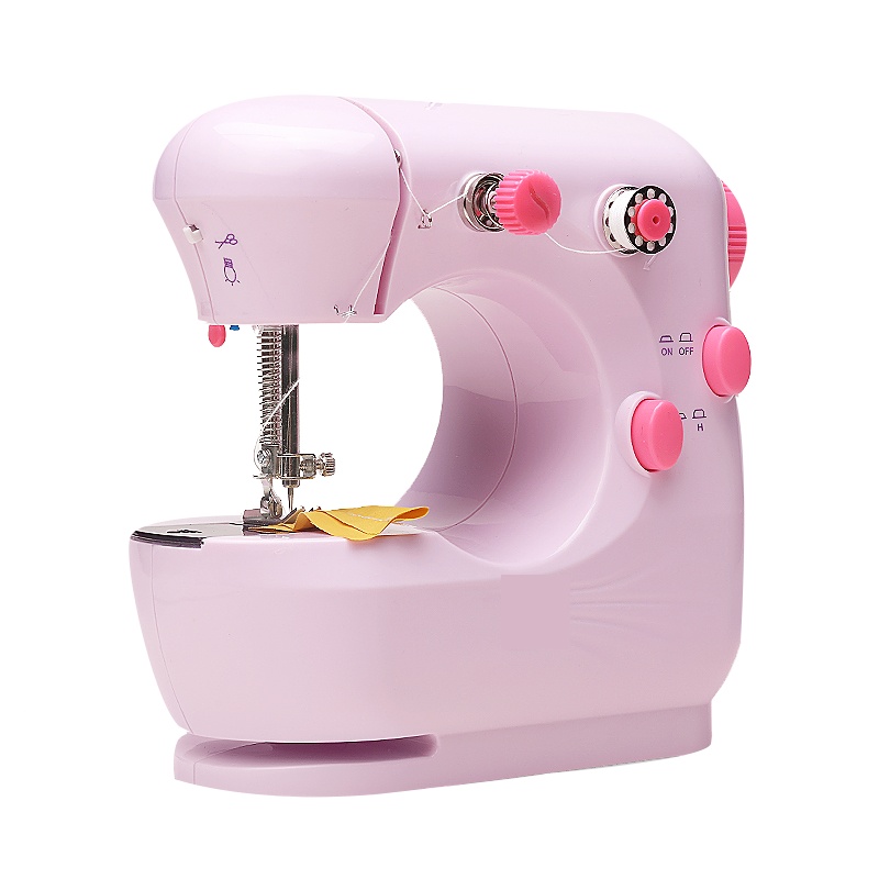 缝纫机家用电动迷你多功能小型手动吃厚缝纫机阿斯卡利微型衣车云漫白紫