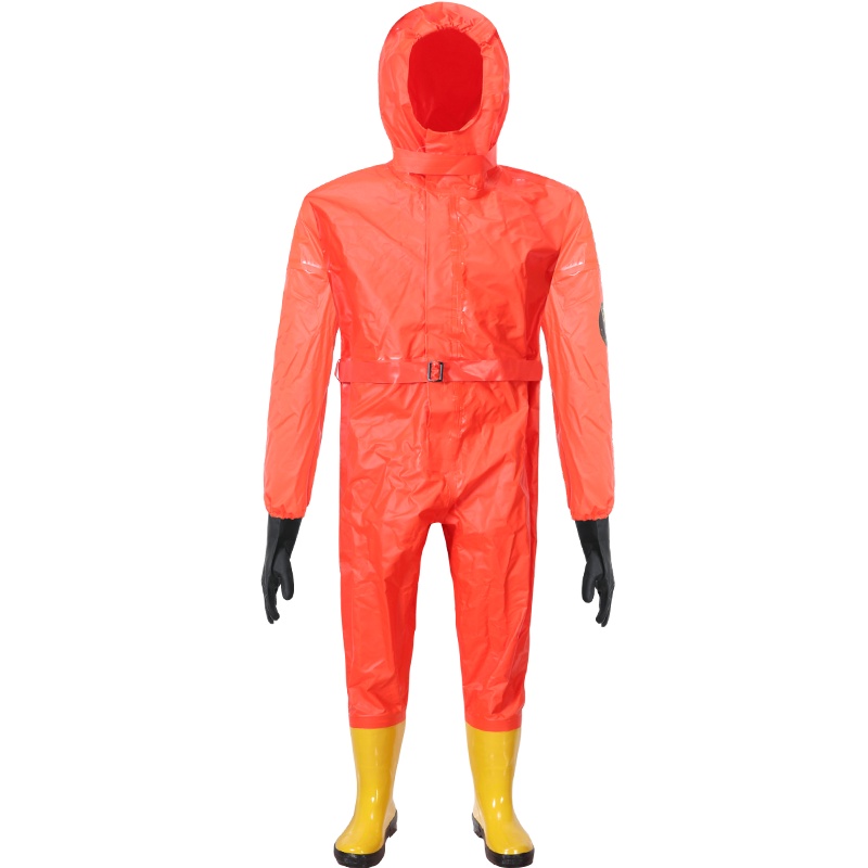 半封闭轻型连体防化服二级消防救援防酸碱连体服防液氨氯气化学品防护防毒服