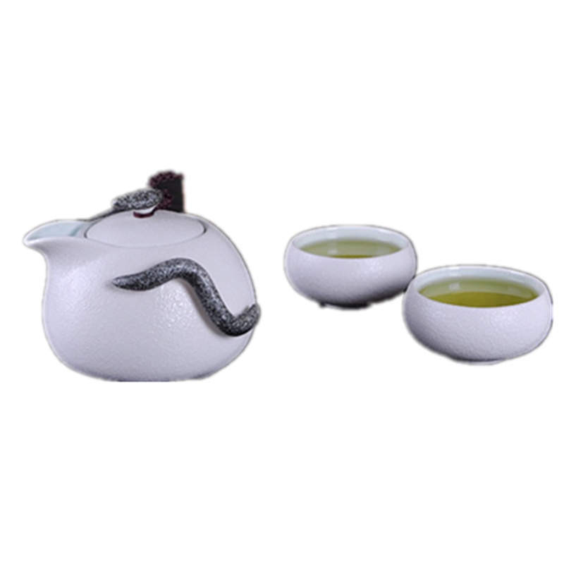 晓味窑雪花釉企鹅壶便携茶具