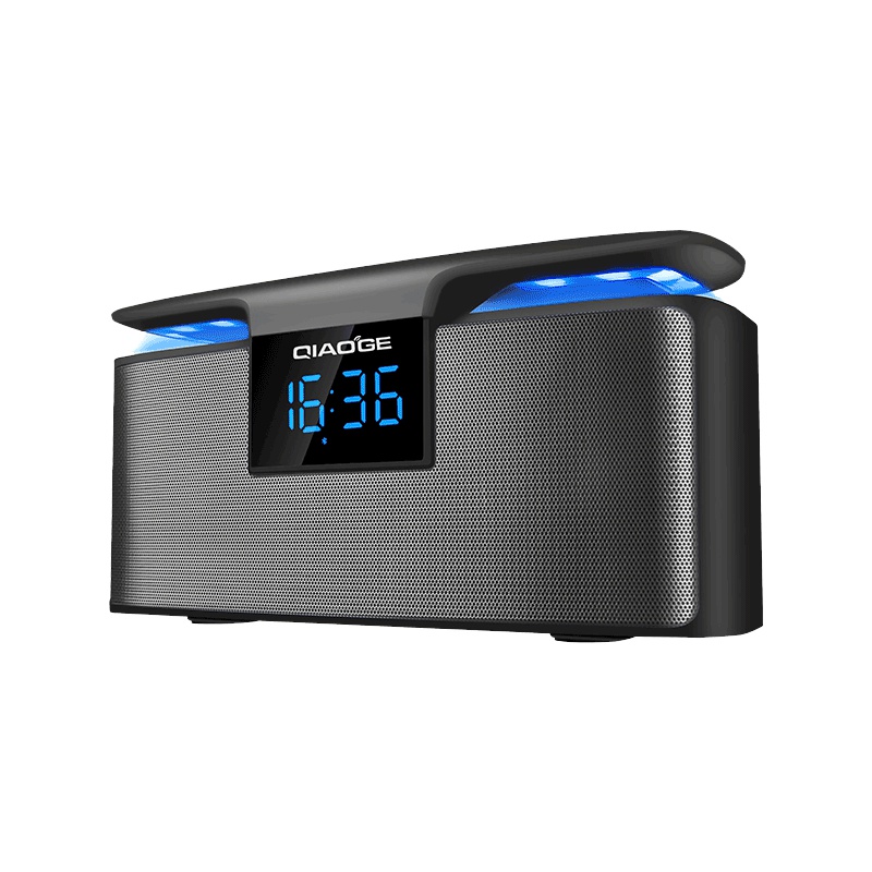 乔歌(QIAOGE)M10无线蓝牙音箱超重低音炮手机户外家用车载收音机便携式闹钟音响蓝牙4.2黑色