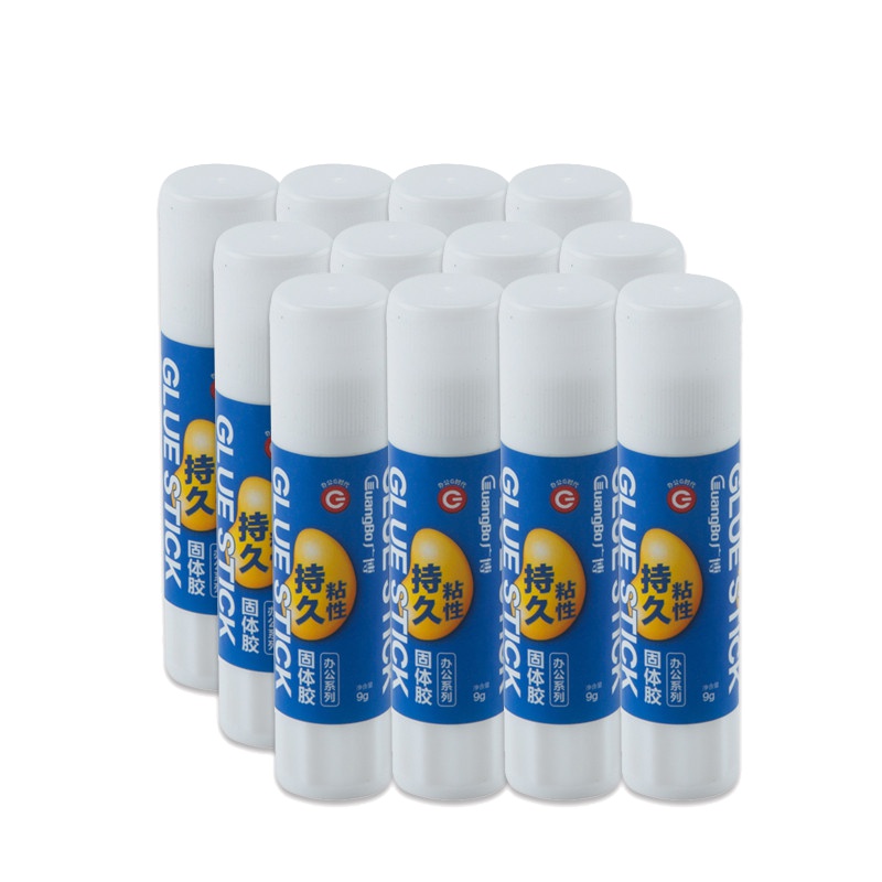 广博JS5501 胶带/胶水/胶棒 9g 固体胶12支/盒 2盒装 固体胶棒 学生手工胶水 办公学习用品 黏胶用品