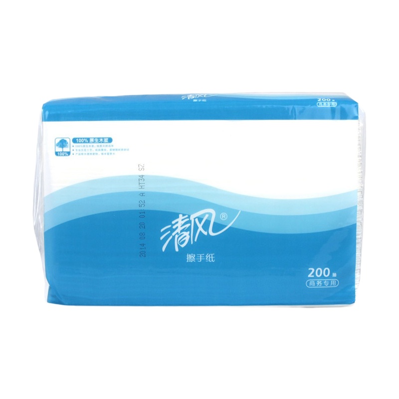 清风 B913AC 单层加厚擦手纸200抽*20包/箱